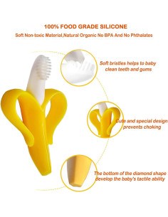 Cepillo de Dientes Suave de Silicona Plátano Dupad 3+ Meses 2