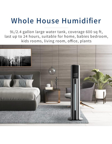 Humidificador ultrasónico H1A 9L con control remoto y temporizador