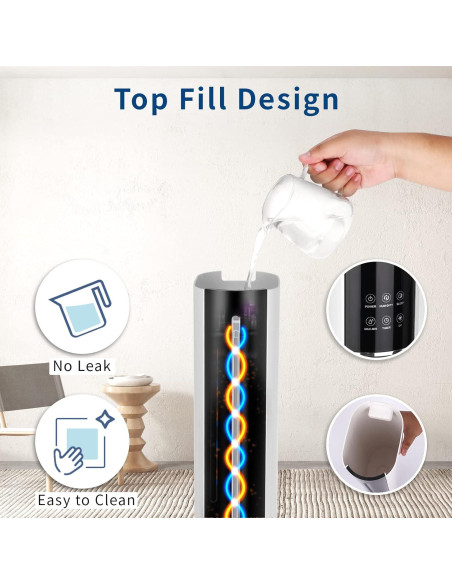 Humidificador ultrasónico H1A 9L con control remoto y temporizador