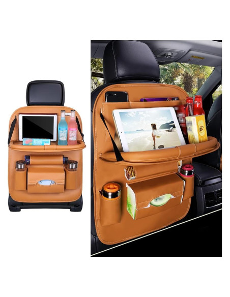 Organizador de Respaldo de Asiento de Coche Sandfren Marrón Organizador de Respaldo de Asiento de Coche Sandfren Marrón