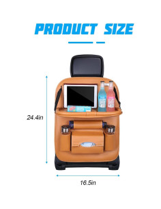 Organizador de Respaldo de Asiento de Coche Sandfren Marrón 2