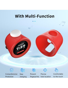 Funda Protectora Silicona NOUKAJU para Nintendo Alarmo Rojo 2