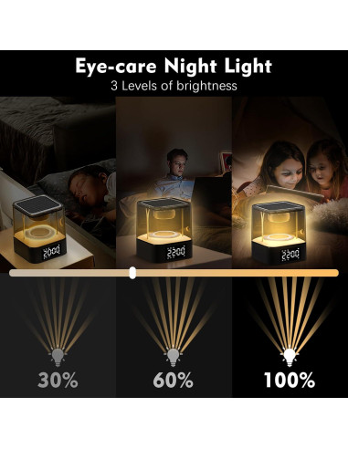 Altavoz Bluetooth Ebhako W10 con Luz Nocturna y Reloj