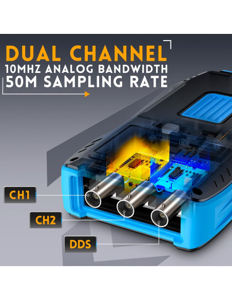 Osciloscopio de Mano FNIRSI 2C23T 10MHz 2 Canales Multímetro