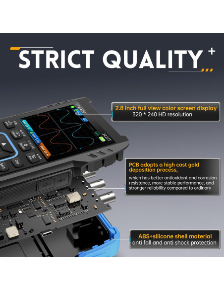 Osciloscopio de Mano FNIRSI 2C23T 10MHz 2 Canales Multímetro