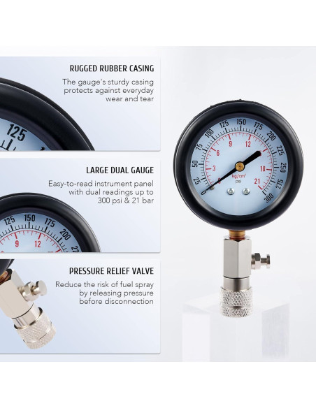 Probador de Compresión Orion Motor Tech 0-300 PSI 8PCS