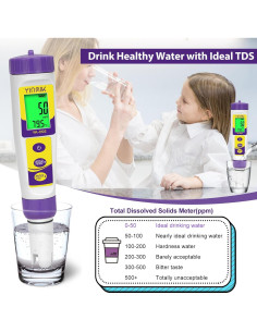 Medidor de Calidad de Agua YINMIK 6 en 1 pH TDS H2 EC ORP 2