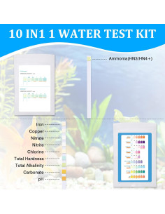 Tiras de Prueba para Acuarios FUNSWTM 10 en 1 Amoniaco pH 2