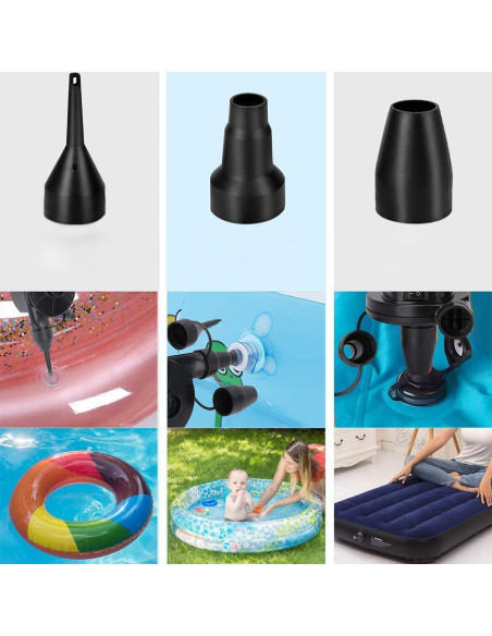 Bomba de Aire Eléctrica Aida & Hani 450 LPM 3 Boquillas Negra