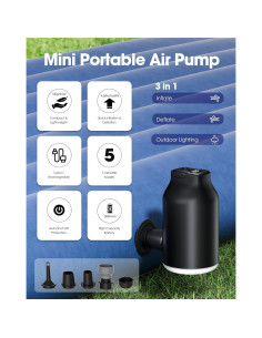 Bomba de Aire Portátil TRILINK 1800mAh con Luz LED 2