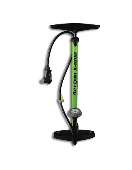 Bomba de Bicicleta AerGun X-1000 con Manómetro 160 PSI