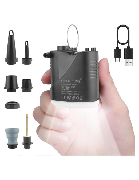 Mini Inflador de Aire Portátil XINBAOHONG 2000mAh USB-C