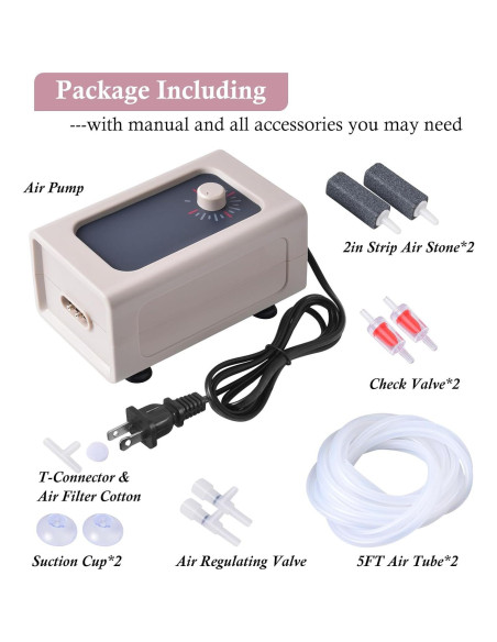 Bomba de Aire HITOP 7W 150GPH para Acuario 50-300 Galones