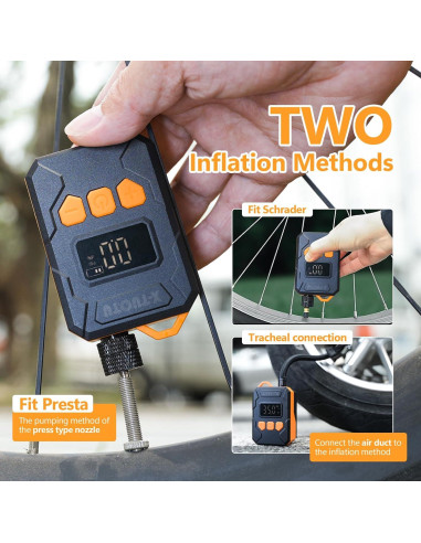 Mini bomba de bicicleta X-TUOTU Y-QB08 con manómetro