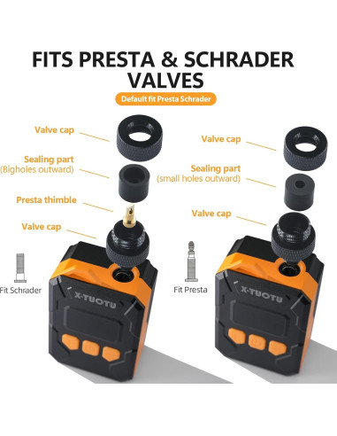 Mini bomba de bicicleta X-TUOTU Y-QB08 con manómetro