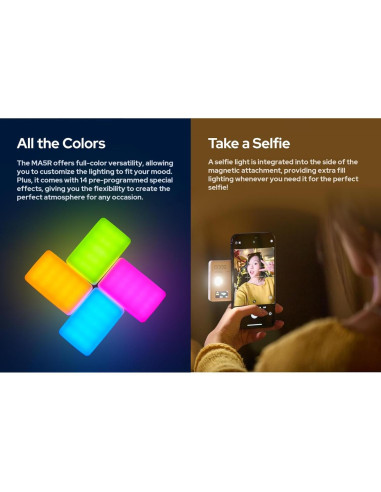 Luz LED RGB Godox MA5R para Selfies y Video 1800-10000K