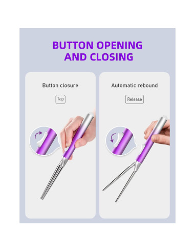 Juego de Palillos de Metal IROJEEF 25.8 cm Púrpura