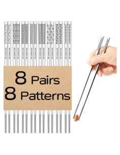 Set de 8 Palillos de Metal Antideslizantes NEWDRIP 23.5 cm