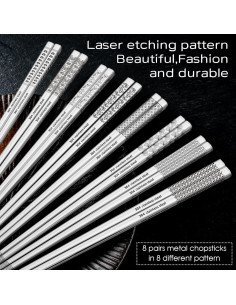 Set de 8 Palillos de Metal Antideslizantes NEWDRIP 23.5 cm 2