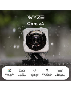 Cámara de Seguridad WYZE Cam v4 2.5K QHD WiFi Interior/Exterior 2