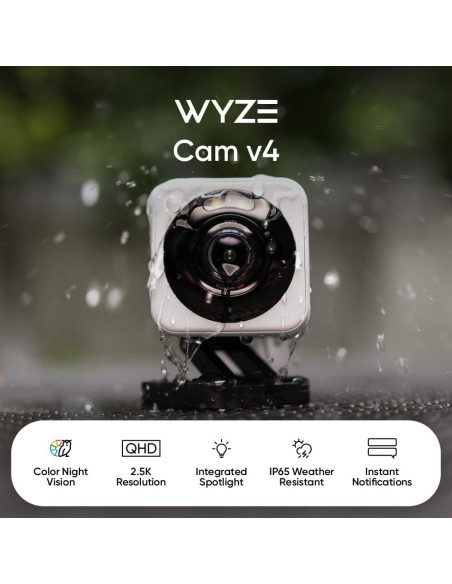Cámara de Seguridad WYZE Cam v4 2.5K QHD WiFi Interior/Exterior