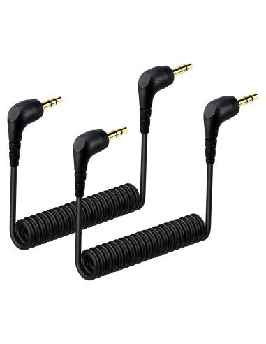 Paquete de 2 Cables de Micrófono 3.5mm Weishan Espiral