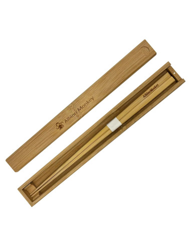 Juego de Palillos Reutilizables de Bambú Mono Albino 23.5 cm