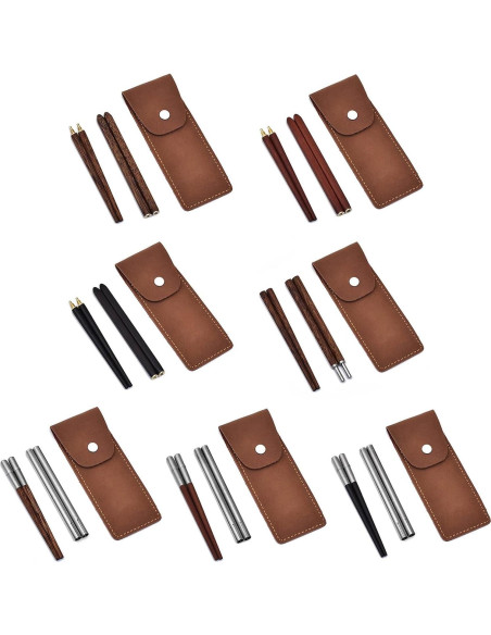 Palillos Plegables de Madera HwdjiSW 21.8cm con Estuche