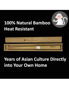 Juego de Palillos Reutilizables de Bambú Mono Albino 23.5 cm 2