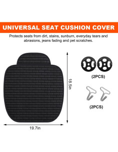 Funda de Asiento Delantera KVAEY Negra Antideslizante 50x46.7cm 2