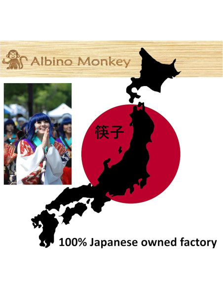 Juego de Palillos Reutilizables de Bambú Mono Albino 23.5 cm