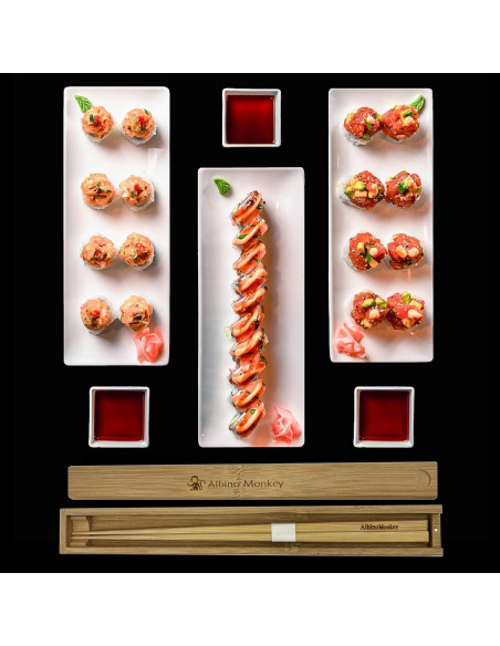 Juego de Palillos Reutilizables de Bambú Mono Albino 23.5 cm