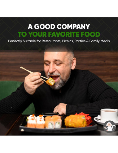 Juego de Palillos Reutilizables de Bambú Mono Albino 23.5 cm