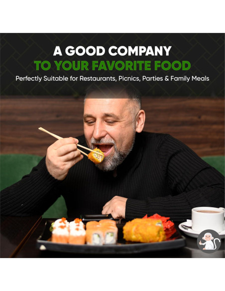 Juego de Palillos Reutilizables de Bambú Mono Albino 23.5 cm