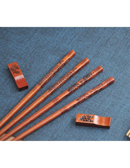 Juego de Palillos de Madera Reutilizables Kenpal Dragón y Fénix