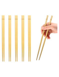 Palillos Reutilizables de Bambú HOPELF 24.13 cm 5 Pares