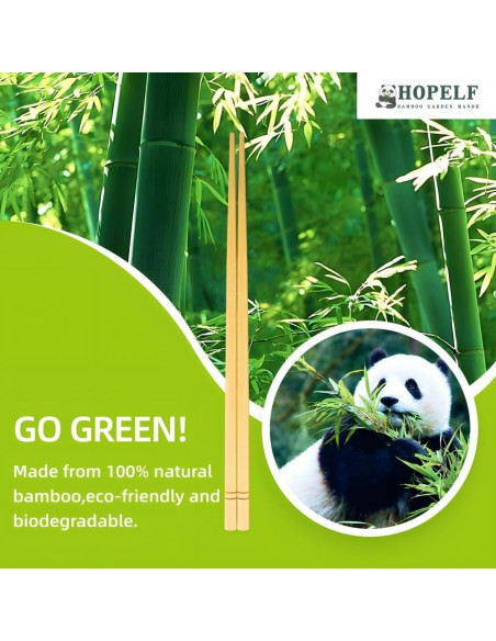 Palillos Reutilizables de Bambú HOPELF 24.13 cm 5 Pares