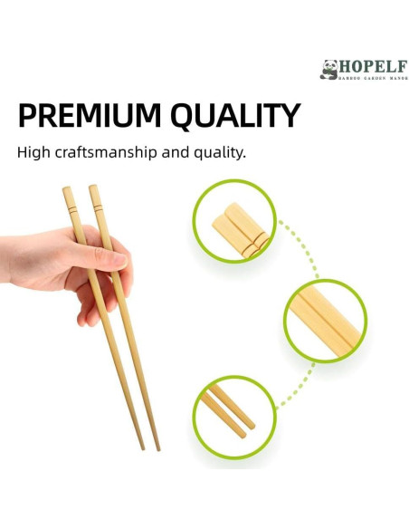 Palillos Reutilizables de Bambú HOPELF 24.13 cm 5 Pares