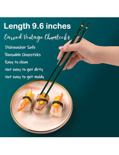 5 Pares de Palillos de Fibra de Vidrio Helerkol 24 cm Antideslizantes 2