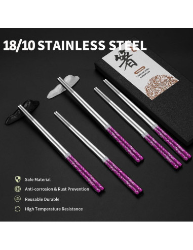 Palillos de Acero Inoxidable HMM 23.5 cm Antideslizantes 2P