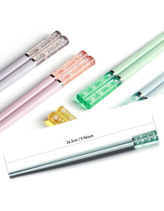 Palillos Reutilizables AYFDISHS 24 cm Antideslizantes Multicolor 2