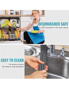 Juego de 5 Pares de Palillos Reutilizables PTNITWO 24 cm 2