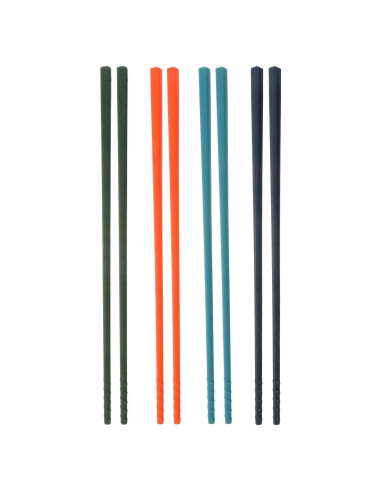 4 Pares de Palillos de Silicona SHOWERORO Resistentes al Calor