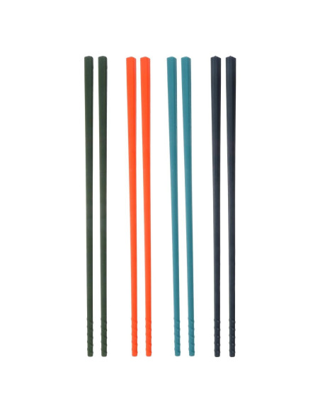 4 Pares de Palillos de Silicona SHOWERORO Resistentes al Calor