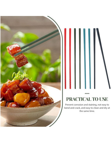 4 Pares de Palillos de Silicona SHOWERORO Resistentes al Calor