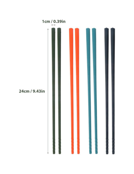 4 Pares de Palillos de Silicona SHOWERORO Resistentes al Calor