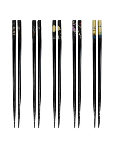 Conjunto 10 Palillos de Bambú Negros JapanBargain 22,86 cm