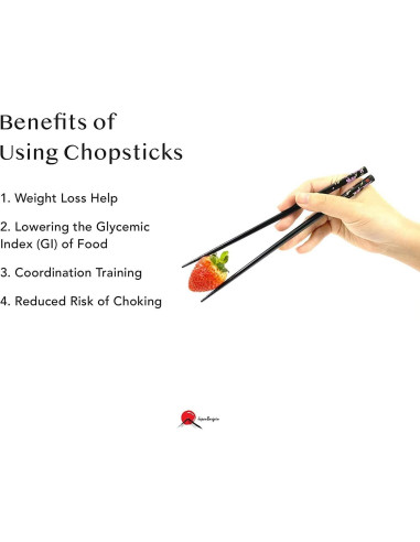 Conjunto 10 Palillos de Bambú Negros JapanBargain 22,86 cm