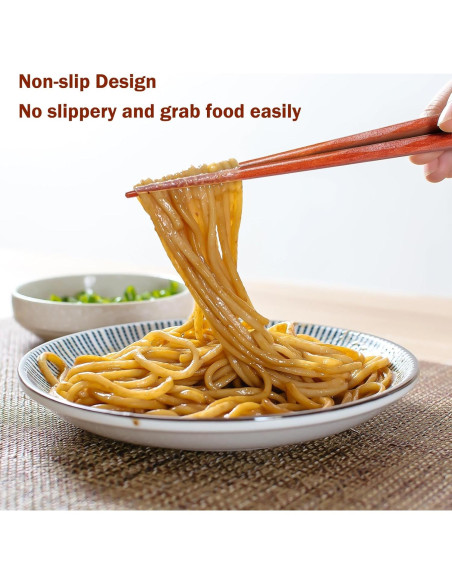 Palillos Reutilizables KAHACIYO 22.5 cm 5 Pares Madera Natural