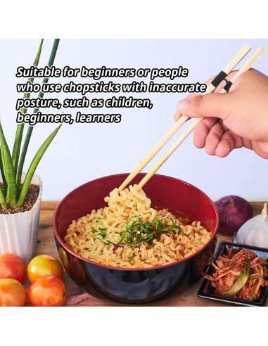 24 Piezas Ayudantes Reutilizables de Palillos Plásticos Negros